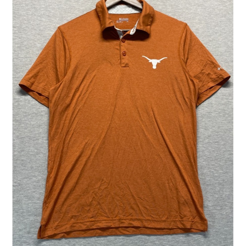 Texas Longhorns Polo Shirt Mens Small Burnt Orange Columbia NCAA Football Sports